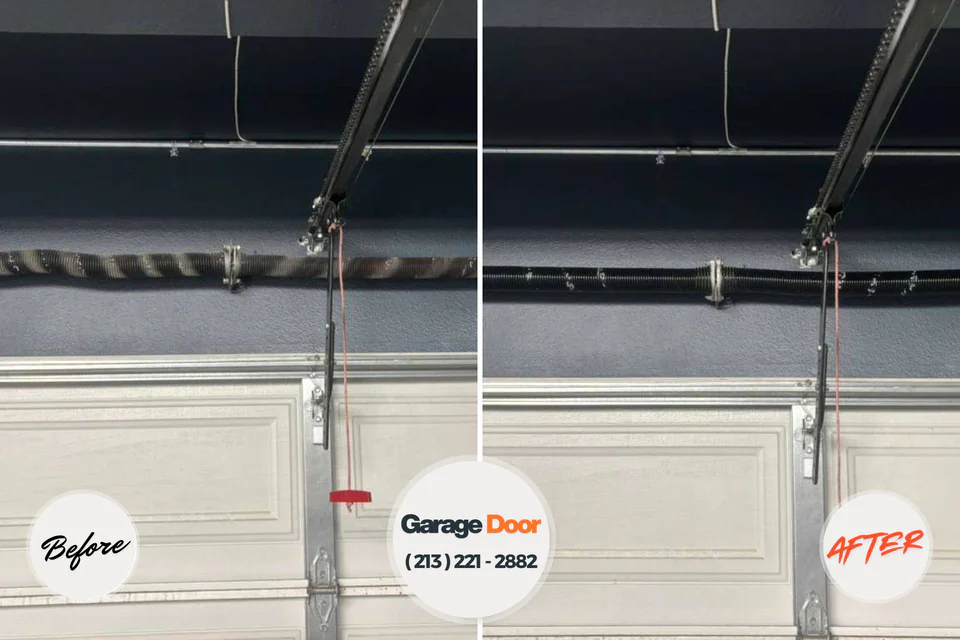 Before and after: garage door repair Greene County